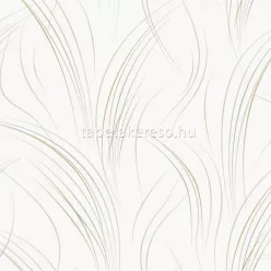   York CANDICE OLSON - CASUAL ELEGANCE vlies anyagú fehér, arany, ezüst színű vonalas modern tapéta