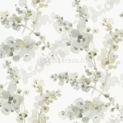   York CANDICE OLSON - CASUAL ELEGANCE vlies anyagú fehér, zöld, szürke, ezüst színű virágos modern tapéta