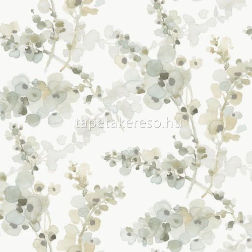 York CANDICE OLSON - CASUAL ELEGANCE vlies anyagú fehér, zöld, szürke, ezüst színű virágos modern tapéta
