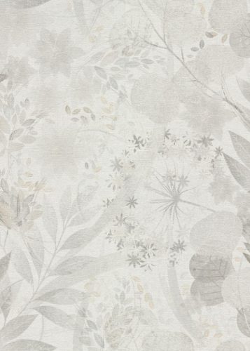 Erismann, Secret Garden, vlies, vinyl anyagú, fehér, szürke, beige színű, leveles, virágos, Modern tapéta