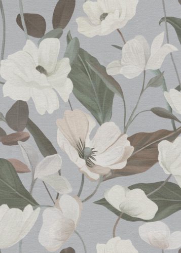 Erismann, Secret Garden, vlies, vinyl anyagú, lila, fehér, zöld, barna színű, leveles, virágos, Modern tapéta