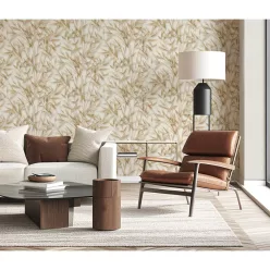   Erismann Pure Harmony, vinyl, vlies anyagú, beige, barna, csillámos színű, leveles, Modern tapéta