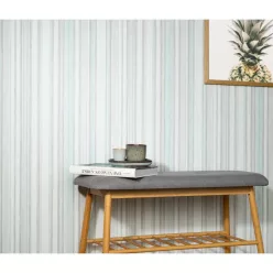   Erismann Pure Harmony, vinyl, vlies anyagú, fehér, szürke, türkiz színű, csíkos, Modern tapéta