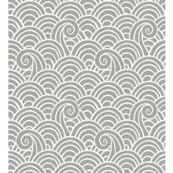   A Street Prints Happy vlies anyagú szürke, fehér színű hullám, geometriai, absztrakt modern tapéta