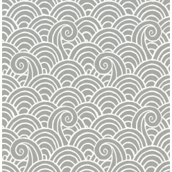   A Street Prints Happy vlies anyagú szürke, fehér színű hullám, geometriai, absztrakt modern tapéta