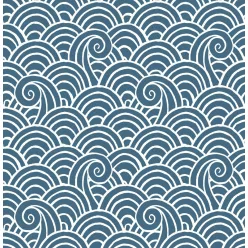   A Street Prints Happy vlies anyagú kék, fehér színű hullám, geometriai, absztrakt modern tapéta