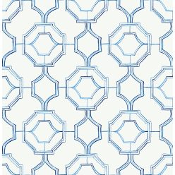   A Street Prints Happy vlies anyagú fehér, kék színű geometriai modern tapéta