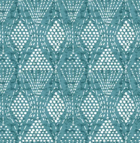 A Street Prints Happy vlies anyagú fehér, türkiz színű pöttyös, geometriai modern tapéta