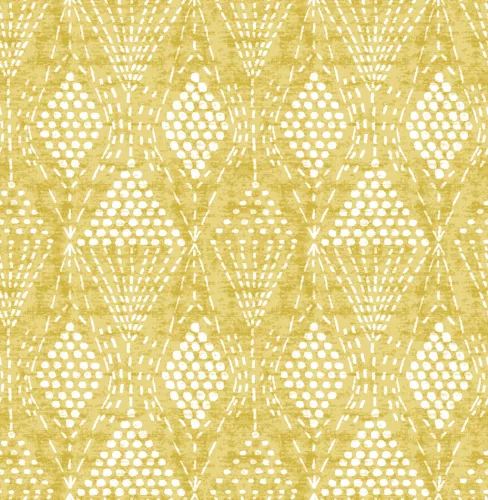 A Street Prints Happy vlies anyagú mustársárga, fehér színű pöttyös, geometriai modern tapéta