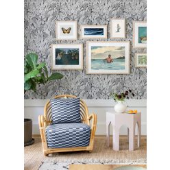   A Street Prints Happy vlies anyagú fehér, fekete színű leveles, virágos modern tapéta