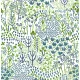 A Street Prints Happy vlies anyagú kék, zöld, fehér színű növényes, virágos, absztrakt modern tapéta