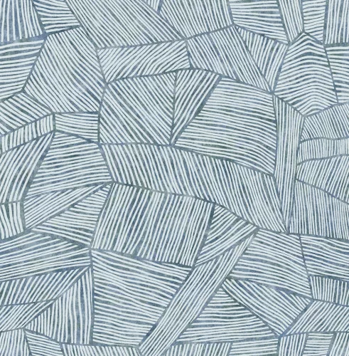 A Street Prints Seychelles vlies anyagú kék, törtfehér színű vonalas, geometriai modern, natural tapéta
