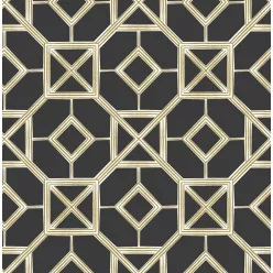   A Street Prints Seychelles vlies anyagú fekete, fehér, arany színű geometriai modern, natural tapéta