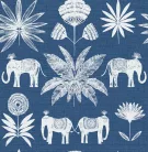 A Street Prints Seychelles vlies anyagú kék, szürke színű állatos, növényes modern, natural tapéta