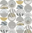 A Street Prints Seychelles vlies anyagú fehér, szürke, kék, barna színű körös, geometriai modern, natural tapéta