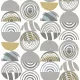 A Street Prints Seychelles vlies anyagú fehér, szürke, kék, barna színű körös, geometriai modern, natural tapéta