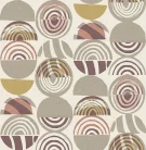A Street Prints Seychelles vlies anyagú beige, szürke, lila, mályva, keki színű körös, geometriai modern, natural tapéta