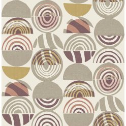   A Street Prints Seychelles vlies anyagú beige, szürke, lila, mályva, keki színű körös, geometriai modern, natural tapéta
