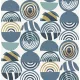 A Street Prints Seychelles vlies anyagú kék, fehér, keki, barna, türkiz színű körös, geometriai modern, natural tapéta