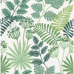   A Street Prints Seychelles vlies anyagú fehér, zöld színű virágos, leveles modern, natural tapéta