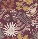 A Street Prints Seychelles vlies anyagú bordó, szürke, törtfehér, barna színű virágos, leveles modern, natural tapéta