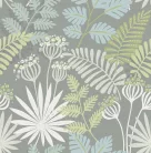 A Street Prints Seychelles vlies anyagú szürke, beige, kék, zöld színű virágos, leveles modern, natural tapéta