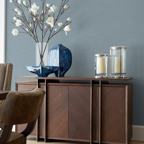 A Street Prints Aura vlies anyagú kék színű szövethatású modern, natural tapéta