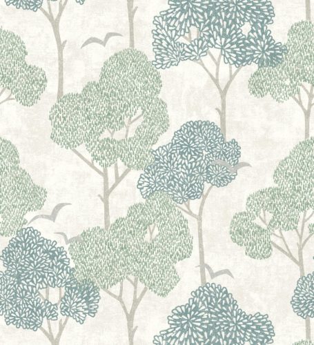 A Street Prints Hannah vlies anyagú beige, zöld, szürke színű fás modern tapéta