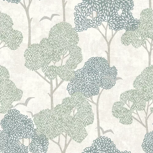 A Street Prints Hannah vlies anyagú beige, zöld, szürke színű fás modern tapéta