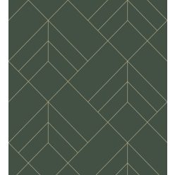   A Street Prints Hannah vlies anyagú zöld, arany színű geometriai modern tapéta