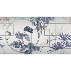   Adawall Fiji vlies, vinyl anyagú fehér, kék, zöld, barna színű leveles, madaras, állatos modern poszter