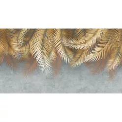  Adawall Fiji vlies, vinyl anyagú barna, sárga színű leveles modern poszter