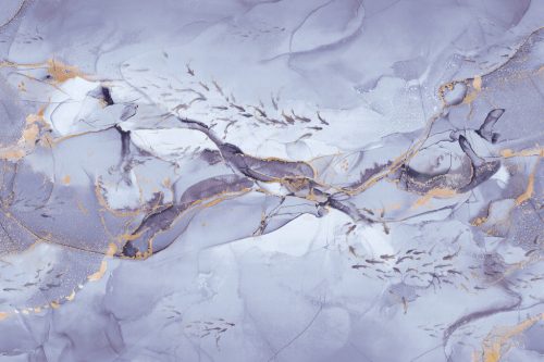Adawall Fiji textil, vinyl anyagú ezüst, kék, szürke színű halas, márványos modern poszter