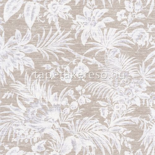 Casadeco FIVE O’CLOCK vlies, vinyl anyagú fehér, beige, szürke színű virágos, leveles modern tapéta