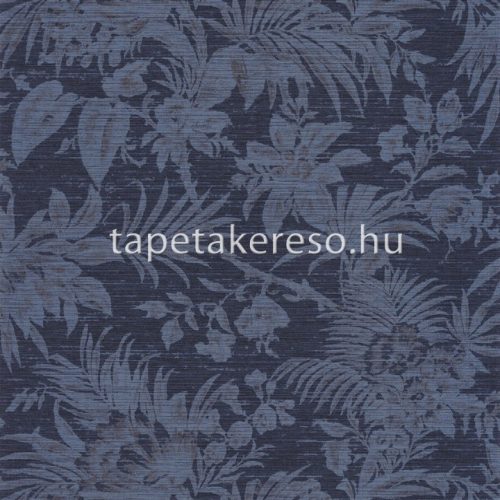 Casadeco FIVE O’CLOCK vlies, vinyl anyagú kék színű virágos, leveles modern tapéta
