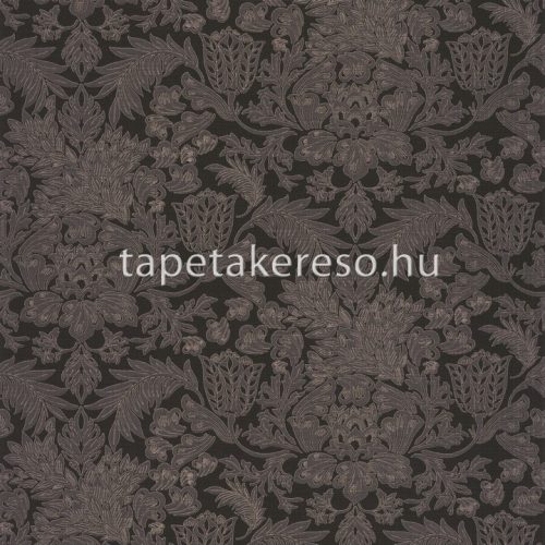 Casadeco FIVE O’CLOCK vlies, vinyl anyagú szürke, fekete színű virágos, leveles klasszikus tapéta