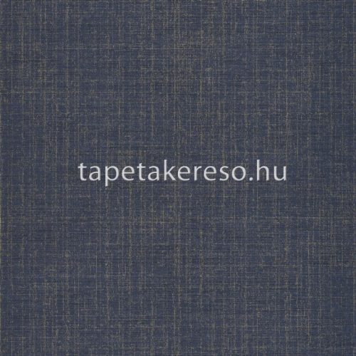 Casadeco FIVE O’CLOCK vlies, vinyl anyagú kék, arany színű vonalas, textilhatású modern tapéta