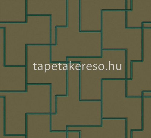 Khroma Folies vlies anyagú zöld, barna, fekete színű geometriai modern tapéta