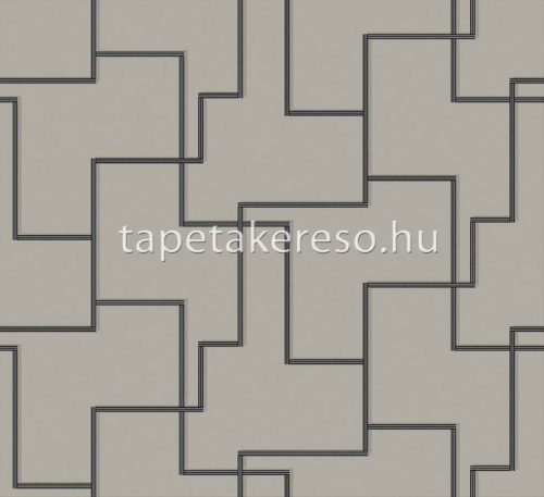 Khroma Folies vlies anyagú barna, ezüst, fekete színű geometriai modern tapéta