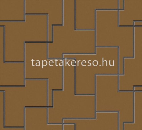 Khroma Folies vlies anyagú mustársárga, ezüst, fekete színű geometriai modern tapéta
