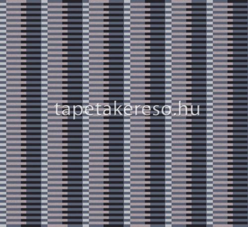 Khroma Folies vlies anyagú kék, szürke, mályva, gyöngyház színű csíkos, geometriai modern tapéta