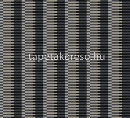 Khroma Folies vlies anyagú fekete, barna, gyöngyház színű csíkos, geometriai modern tapéta