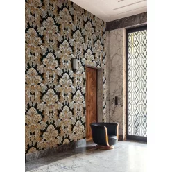   Khroma Folies vlies anyagú fekete, beige, arany színű absztrakt modern tapéta