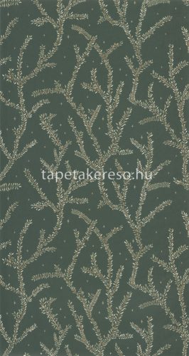 Caselio La Forét vlies anyagú zöld, arany színű ágas modern, natural tapéta