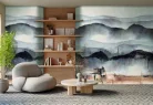 Decoprint Feature Walls vinyl, vlies anyagú, barna, fehér, fekete, szürke színű, hegyvidék, festmény , Modern poszter