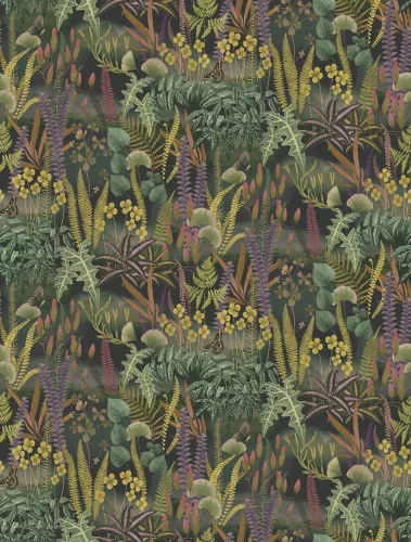 Decoprint Feature Walls vinyl, vlies anyagú, zöld, mustársárga, lila, fekete, narancssárga színű, leveles, Modern poszter