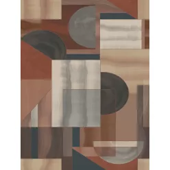   Decoprint Feature Walls vinyl, vlies anyagú, barna, szürke, terrakotta színű, geometriai, Modern poszter