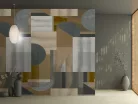 Decoprint Feature Walls vinyl, vlies anyagú, szürke, barna, fekete színű, geometriai, Modern poszter