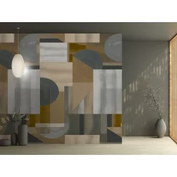   Decoprint Feature Walls vinyl, vlies anyagú, szürke, barna, fekete színű, geometriai, Modern poszter