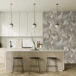   Decoprint Feature Walls vinyl, vlies anyagú, barna, szürke színű, hullámos, Modern poszter